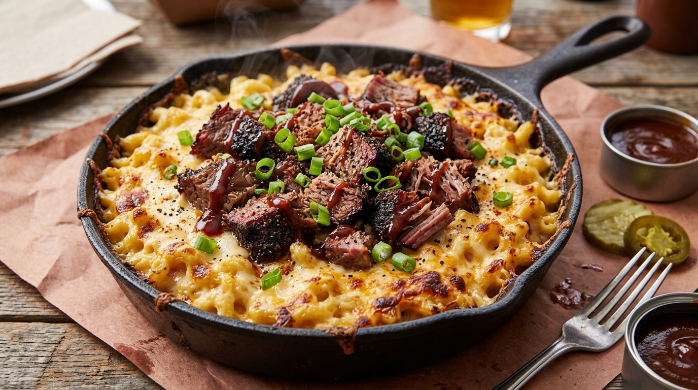 Smoked Mac and Cheese with Brisket